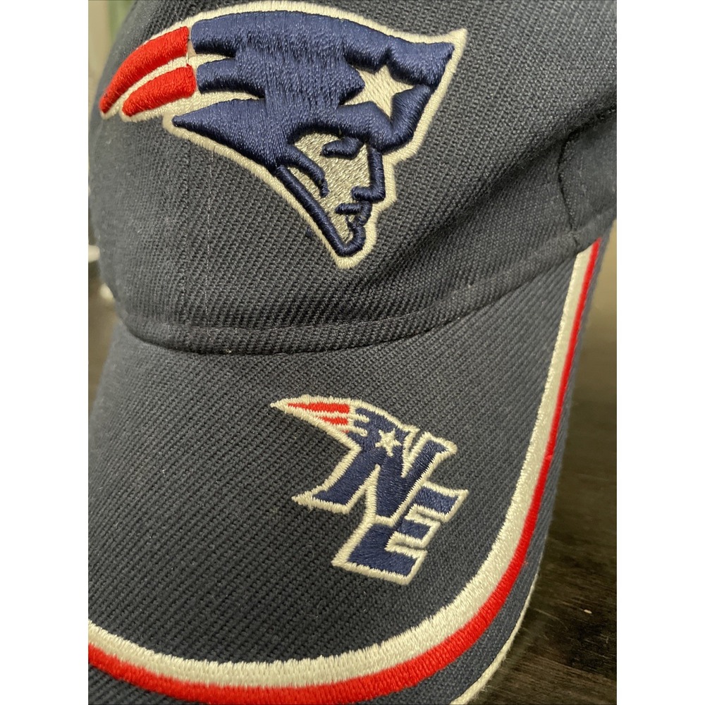 Reebok New‎ England Patriots Hat Cap NFL Dark Blue w White and Red Stripes